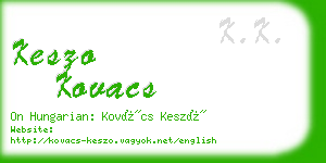 keszo kovacs business card